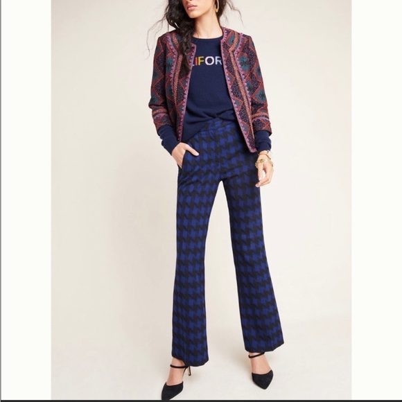 Anthropologie Wiley Houndstooth Pants Sz 0 - Picture 1 of 4
